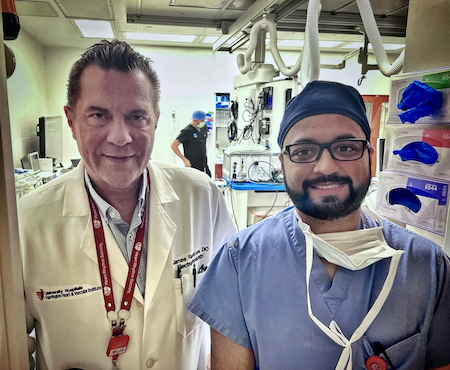 Drs. Ramicone and Jain in the UH Parma EP Lab