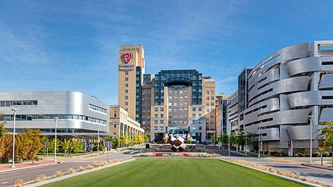 Outside view of the main campus of UH Cleveland Medical Center