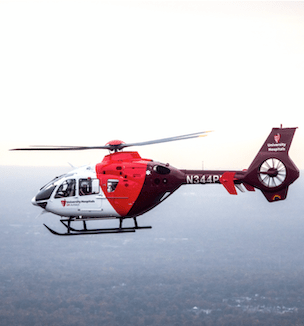 UH AirMed helicopter in flight