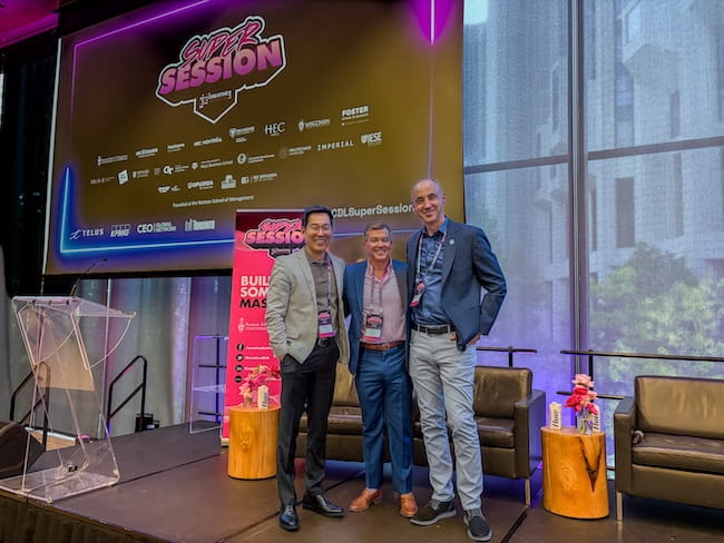 Photo of Kipum Lee and Dr. Peter Pronovost from a Creative Desteruction Lab event.