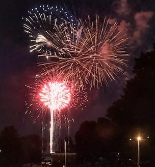 Neighborhood fireworks show