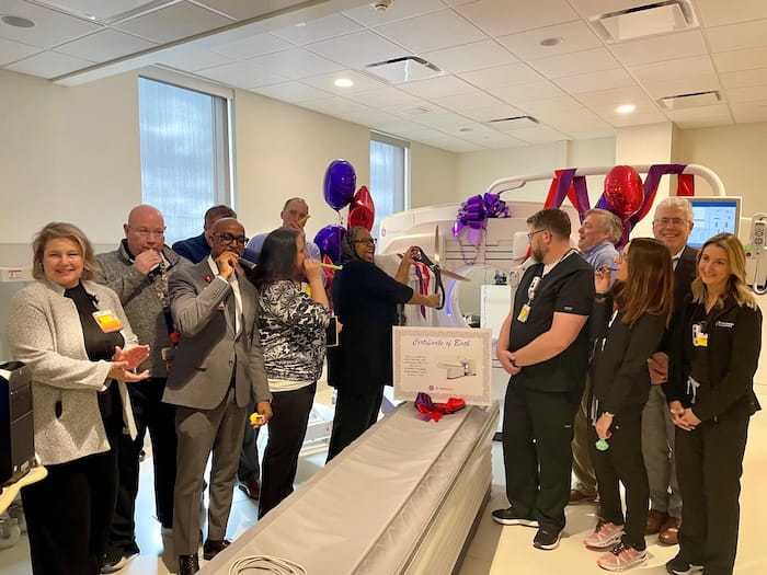 Ribbon cutting for the new GE Aurora CT
