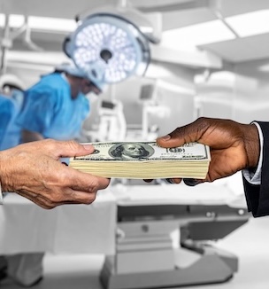 Thumbnail image of money exchanged between hands with an OR in the background.