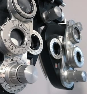 Thumbnail image of a phoropter eye exam instrument.