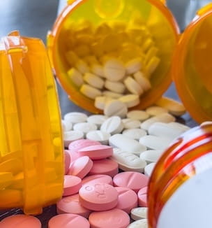 prescription drugs spilled