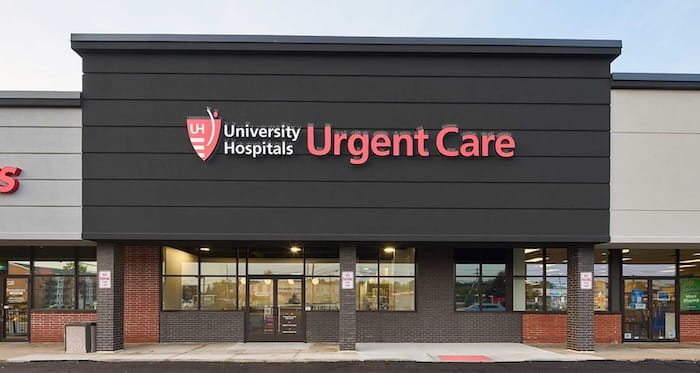 Exterior photo of the new UH Urgent Care facility in Orange Village, Ohio.